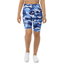 Load image into Gallery viewer, Signature White Ocean Camo Biker Shorts