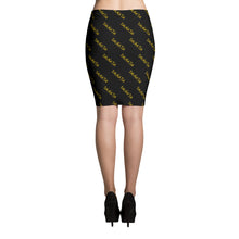 Load image into Gallery viewer, Signature Pattern Black And Yellow Pencil Skirt
