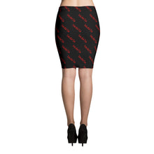 Load image into Gallery viewer, Signature Pattern Black And Red Pencil Skirt
