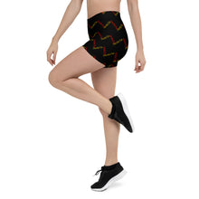 Load image into Gallery viewer, Signature Pattern Black/Red/Yellow Shorts