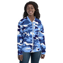 Load image into Gallery viewer, Signature White Ocean Camo Bomber Jacket
