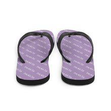 Load image into Gallery viewer, Signature Pattern Flip Flops Lilac/White