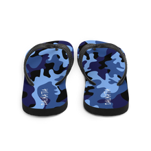 Load image into Gallery viewer, Signature Black Ocean Camo Flip Flops