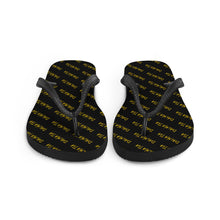 Load image into Gallery viewer, Signature Pattern Flip Flops Black/Gold
