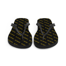 Load image into Gallery viewer, Signature Pattern Flip Flops Black/Gold