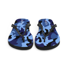 Load image into Gallery viewer, Signature Black Ocean Camo Flip Flops
