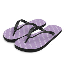 Load image into Gallery viewer, Signature Pattern Flip Flops Lilac/White