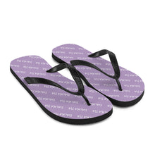 Load image into Gallery viewer, Signature Pattern Flip Flops Lilac/White