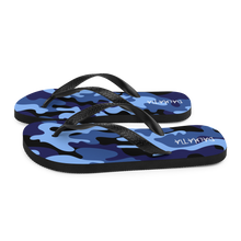 Load image into Gallery viewer, Signature Black Ocean Camo Flip Flops
