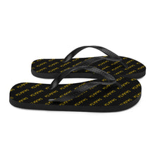 Load image into Gallery viewer, Signature Pattern Flip Flops Black/Gold