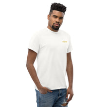 Load image into Gallery viewer, White Signature Gold Embroidered Men&#39;s T-shirt
