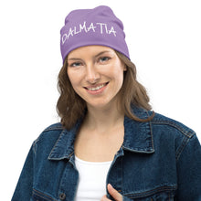 Load image into Gallery viewer, Big Signature Purple/White Beanie
