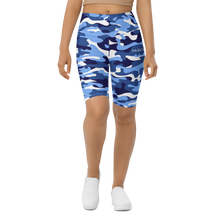 Load image into Gallery viewer, Signature White Ocean Camo Biker Shorts
