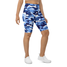 Load image into Gallery viewer, Signature White Ocean Camo Biker Shorts
