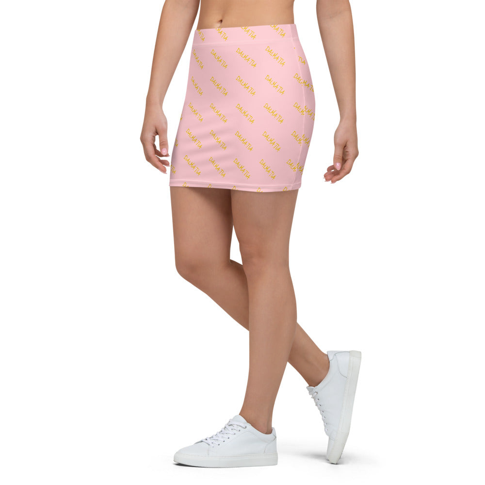 Signature Pattern Pink And Yellow Mini Skirt