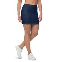 Load image into Gallery viewer, Signature Pattern Navy Blue And Black Mini Skirt
