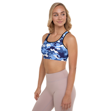 Load image into Gallery viewer, Signature White Ocean Camo Padded Sports Bra
