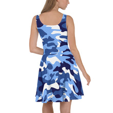 Load image into Gallery viewer, Signature White Ocean Camo Skater Dress
