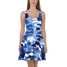 Load image into Gallery viewer, Signature White Ocean Camo Skater Dress
