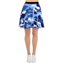 Load image into Gallery viewer, Signature White Ocean Camo Skater Skirt
