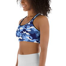 Load image into Gallery viewer, Signature White Ocean Camo Sports Bra
