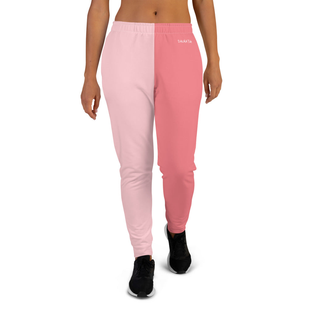 Colour Block Joggers Logo in Pastel Pink/Rose