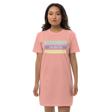 Load image into Gallery viewer, Signature Pink Dress With Pastel Colours Stripes
