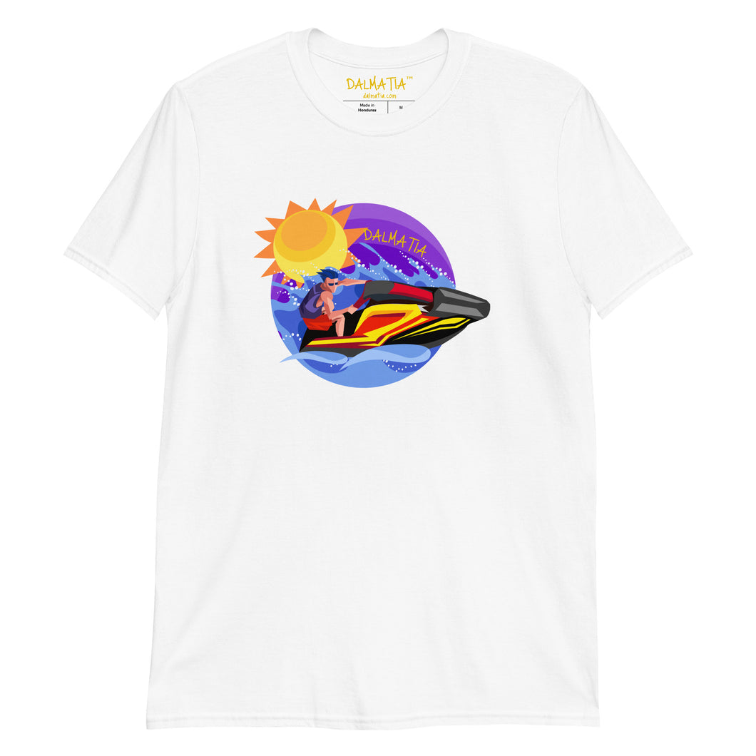 Racing in Sunset Personal Watercraft White T-shirt